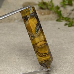 Tiger's eye marrón natural de 23,84 ct, forma elegante, opaco