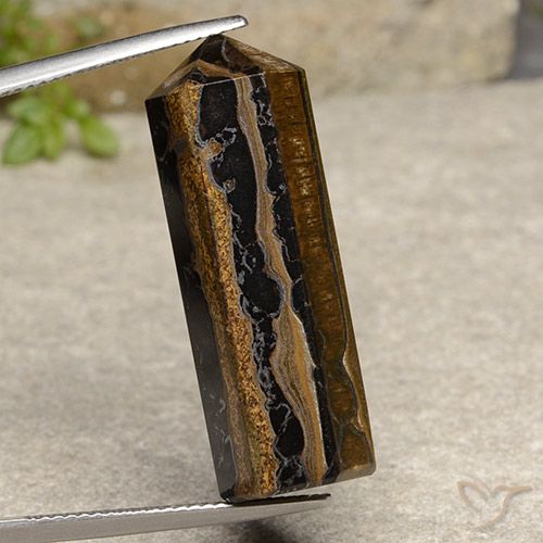 Ojo de Tigre Marrón cálido natural de 32.91 ct, Forma elegante, Opaco