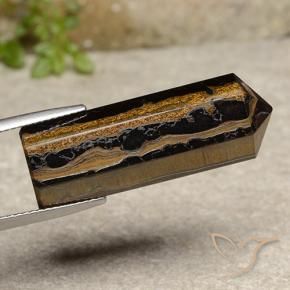 Ojo de Tigre Marrón cálido natural de 32.91 ct, Forma elegante, Opaco