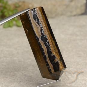 Ojo de Tigre Marrón cálido natural de 32.91 ct, Forma elegante, Opaco