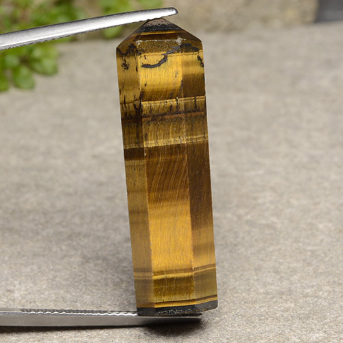 Tiger's eye marrón natural de 24,72 ct, forma elegante, opaco
