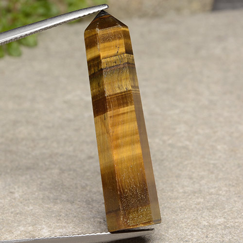 Ojo de Tigre Marrón dorado natural de 19.17 ct, Forma elegante, Opaco