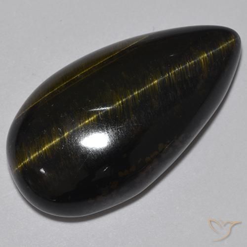 19.70ct Natural Marrón oro Ojo de Tigre, En forma de pera, Opaco
