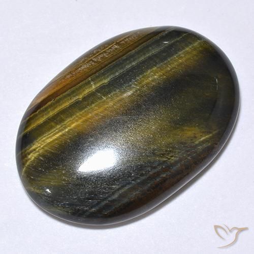 Ojo de Tigre Marrón oro natural de 19.75 ct, Ovalada, Opaco