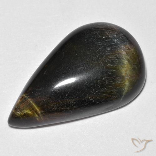 19.38ct Natural Marrón oro Ojo de Tigre, En forma de pera, Opaco