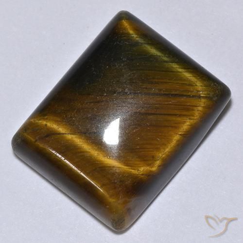 Ojo de Tigre Marrón oro natural de 18.03 ct, Corte Baguette, Opaco