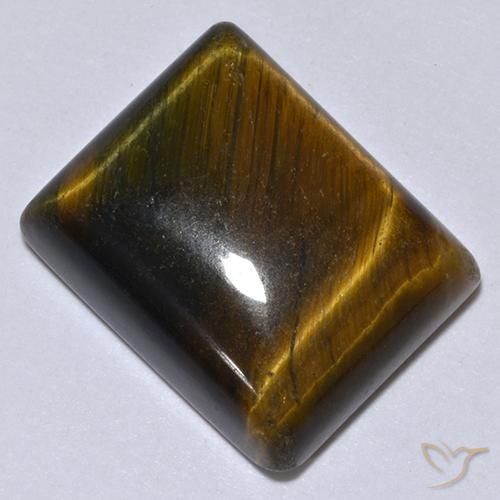 Ojo de Tigre Marrón oro natural de 18.03 ct, Corte Baguette, Opaco
