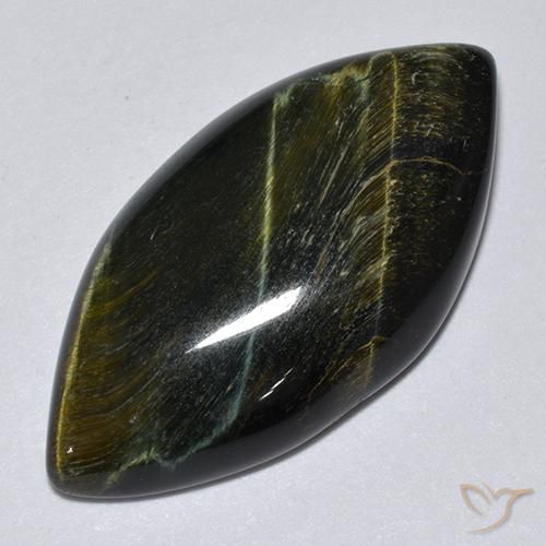 Ojo de Tigre Marrón oro natural de 14.20 ct, Marquesa, Opaco