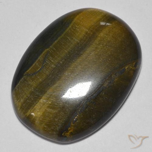 Ojo de Tigre Marrón oro natural de 22.23 ct, Ovalada, Opaco