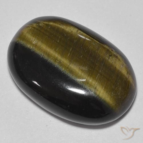 Ojo de Tigre Marrón oro natural de 19.25 ct, Ovalada, Opaco