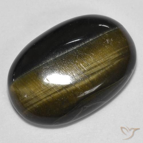 Ojo de Tigre Marrón oro natural de 19.25 ct, Ovalada, Opaco