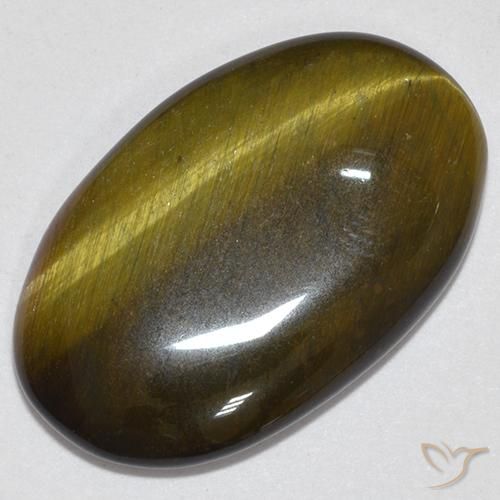 Ojo de Tigre Marrón oro natural de 12.33 ct, Ovalada, Opaco