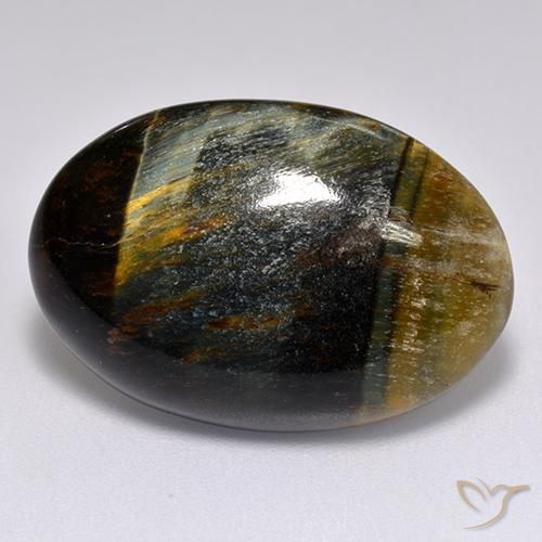 Ojo de Tigre Marrón oro natural de 20.43 ct, Ovalada, Opaco