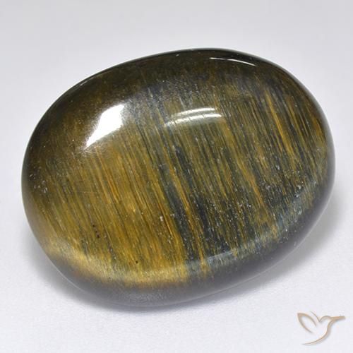 Ojo de Tigre Marrón oro natural de 16.68 ct, Ovalada, Opaco