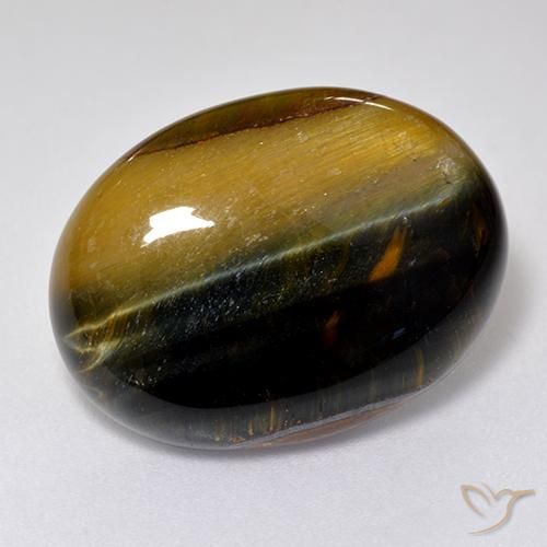 15.79ct Natural Marrón oro Ojo de Tigre, Ovalada, Opaco
