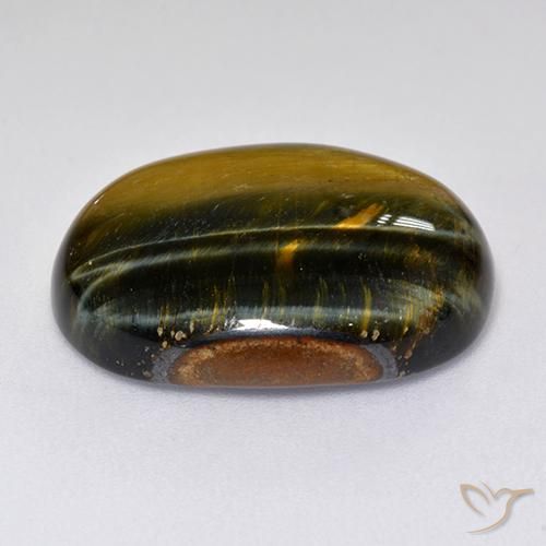 Ojo de Tigre Marrón oro natural de 15.79 ct, Ovalada, Opaco