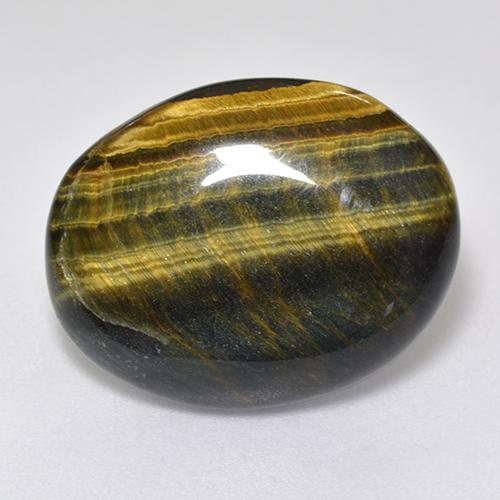 Tiger's eye multicolor natural de 12,92 ct, corte óvalo, opaco