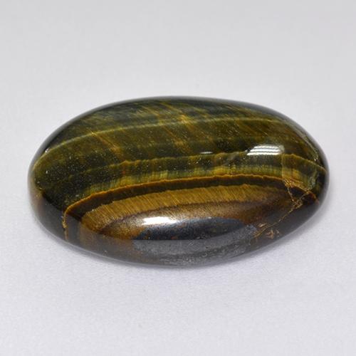 Tiger's eye multicolor natural de 12,92 ct, corte óvalo, opaco