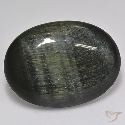 Ojo de Tigre Marrón oro natural de 27.76 ct, Ovalada, Opaco