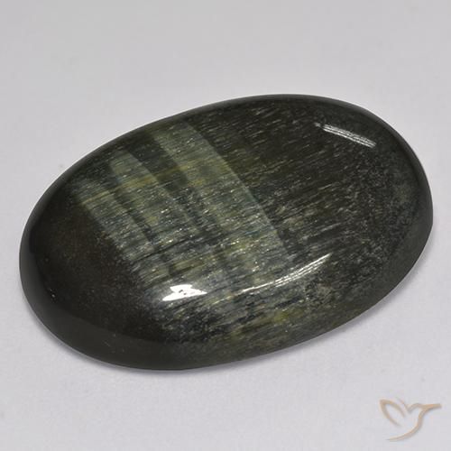 Ojo de Tigre Marrón oro natural de 27.76 ct, Ovalada, Opaco