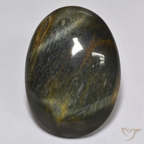 15.17ct Natural Marrón oro Ojo de Tigre, Ovalada, Opaco, Photo A