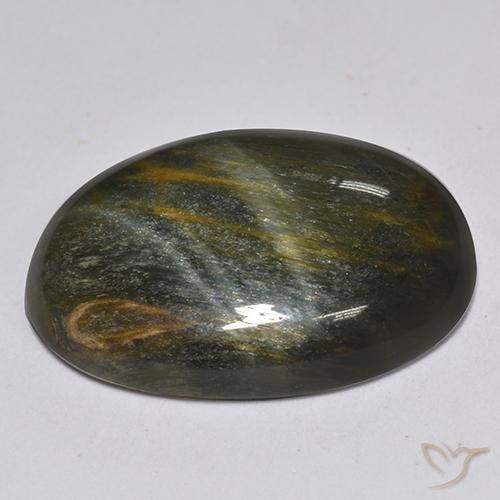 Ojo de Tigre Marrón oro natural de 15.17 ct, Ovalada, Opaco