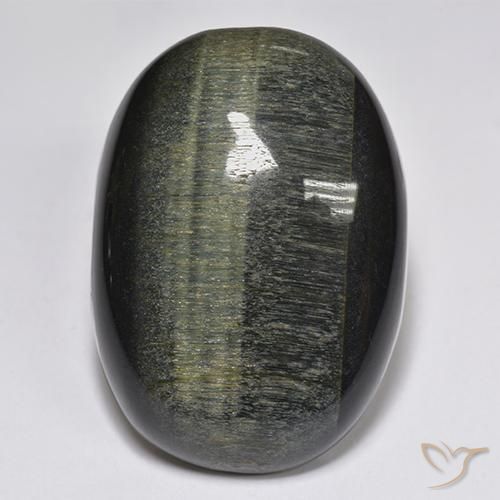 34.44ct Natural Marrón oro Ojo de Tigre, Ovalada, Opaco