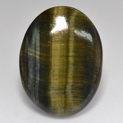 Tiger's eye multicolor natural de 18,01 ct, corte óvalo, opaco