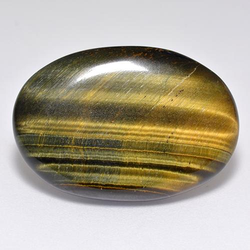 Tiger's eye marrón natural de 23,65 ct, corte óvalo, opaco