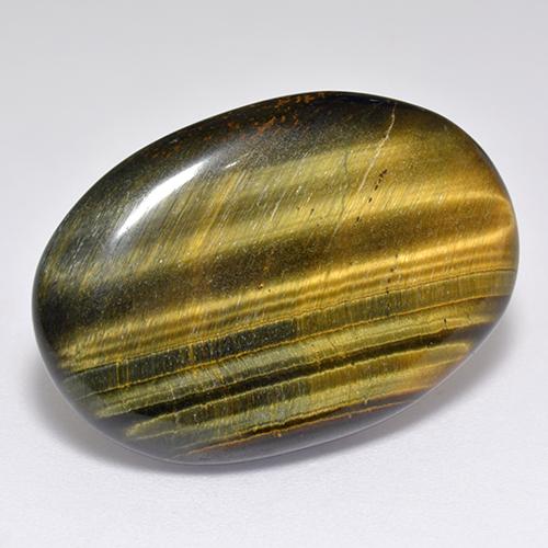 Tiger's eye marrón natural de 23,65 ct, corte óvalo, opaco