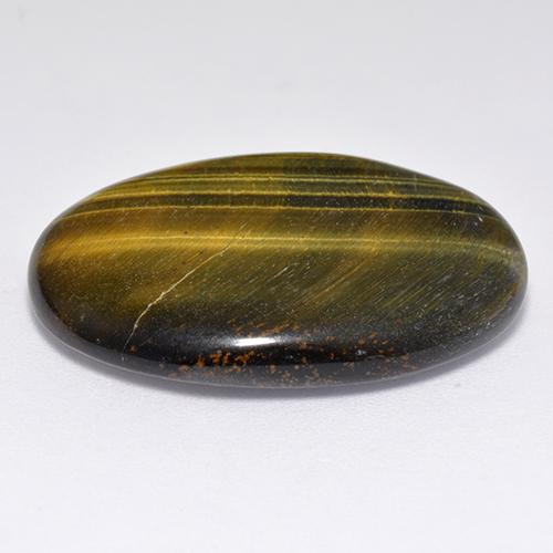 Tiger's eye marrón natural de 23,65 ct, corte óvalo, opaco