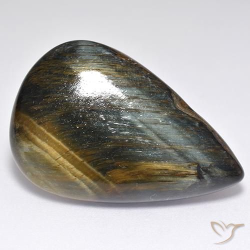 30.81ct Natural Marrón oro Ojo de Tigre, En forma de pera, Opaco