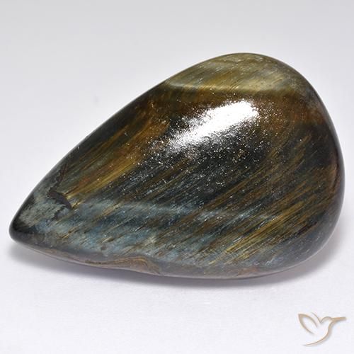 Ojo de Tigre Marrón oro natural de 30.81 ct, En forma de pera, Opaco