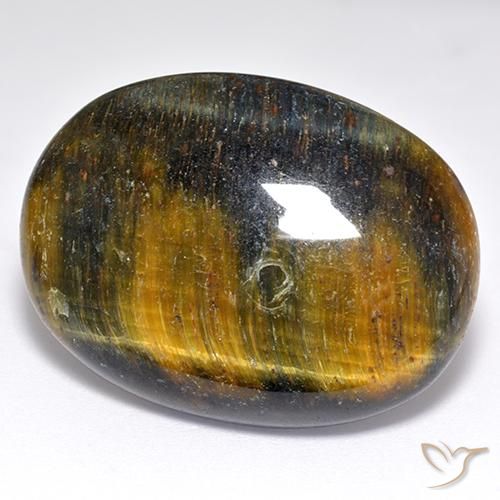Ojo de Tigre Marrón oro natural de 47.47 ct, Ovalada, Opaco