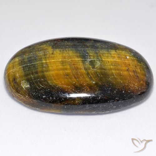 Ojo de Tigre Marrón oro natural de 47.47 ct, Ovalada, Opaco