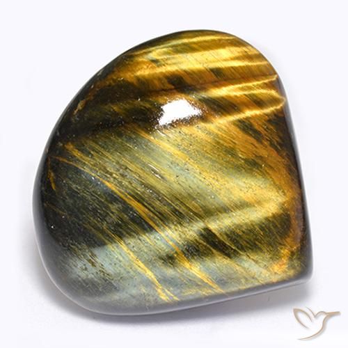 Ojo de Tigre Marrón oro natural de 45.55 ct, En forma de pera, Opaco