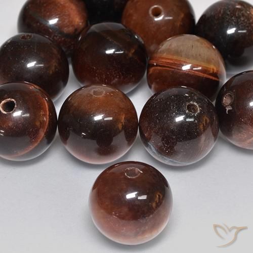 12.26ct Natural Marrón medio Ojo de Tigre, Esfera / Bola, Opaco