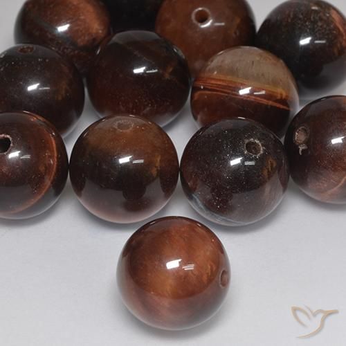 Ojo de Tigre Marrón medio natural de 12.26 ct, Esfera / Bola, Opaco