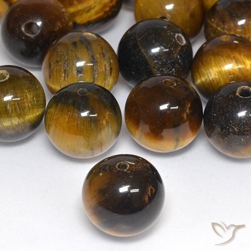 Ojo de Tigre Marrón medio natural de 12.53 ct, Esfera / Bola, Opaco