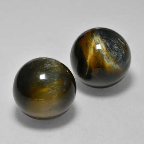 Gemas de tiger's eye marrón natural de 24,57 ct, esfera / bola, opaco