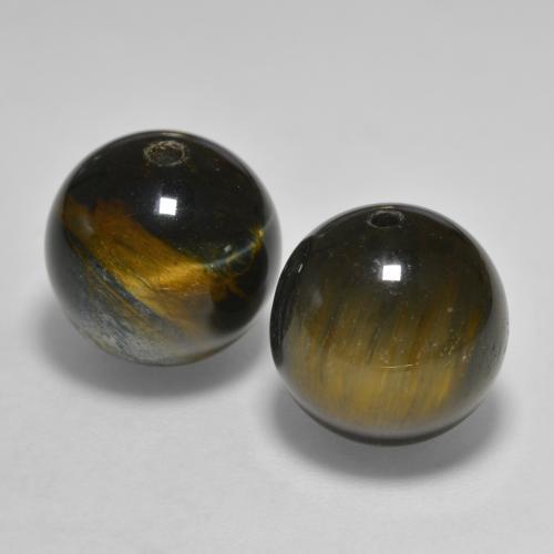 Gemas de tiger's eye marrón natural de 24,57 ct, esfera / bola, opaco