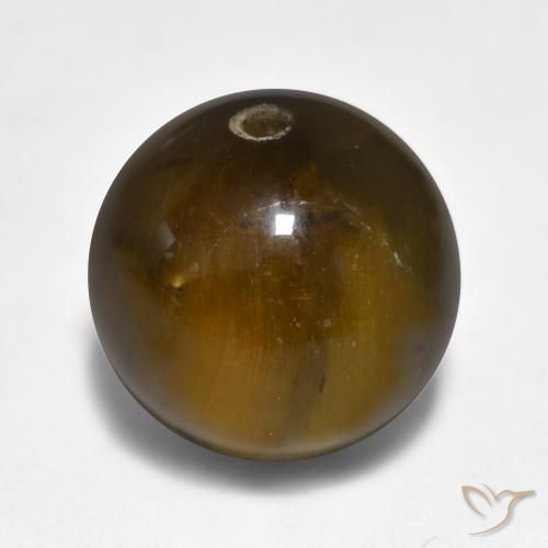 11.58ct Natural Marrón medio Ojo de Tigre, Esfera / Bola, Opaco