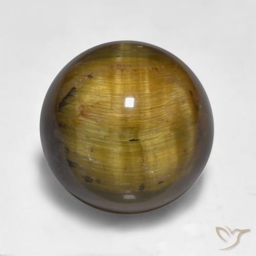 Ojo de Tigre Marrón medio natural de 11.58 ct, Esfera / Bola, Opaco