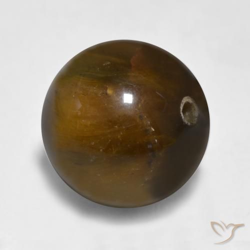 Ojo de Tigre Marrón medio natural de 11.58 ct, Esfera / Bola, Opaco