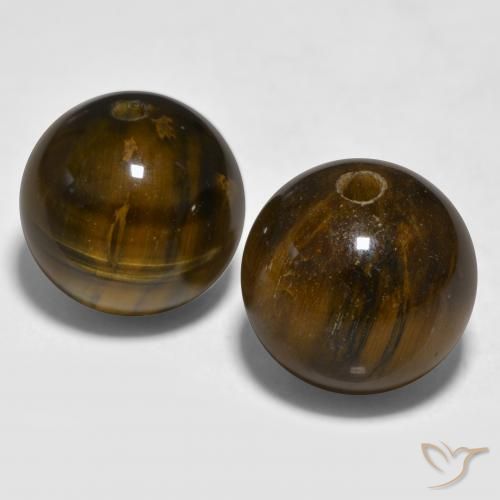 Gemas de Ojo de Tigre Marrón cálido natural de 23.50 ct, Esfera / Bola, Opaco
