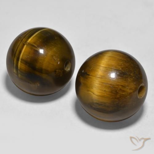 Gemas de Ojo de Tigre Marrón cálido natural de 23.50 ct, Esfera / Bola, Opaco