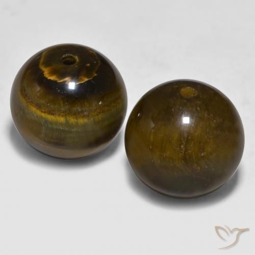 24.43ctw Natural Marrón dorado Ojo de Tigre, Esfera / Bola, Opaco