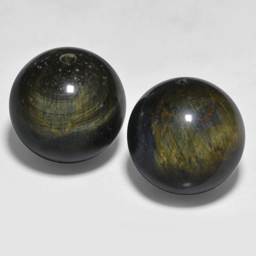 Gemas de Ojo de Tigre Multicolor natural de 27.38 ct, Esfera / Bola, Opaco