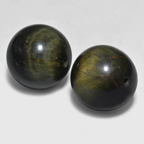 Gemas de Ojo de Tigre Multicolor natural de 27.38 ct, Esfera / Bola, Opaco