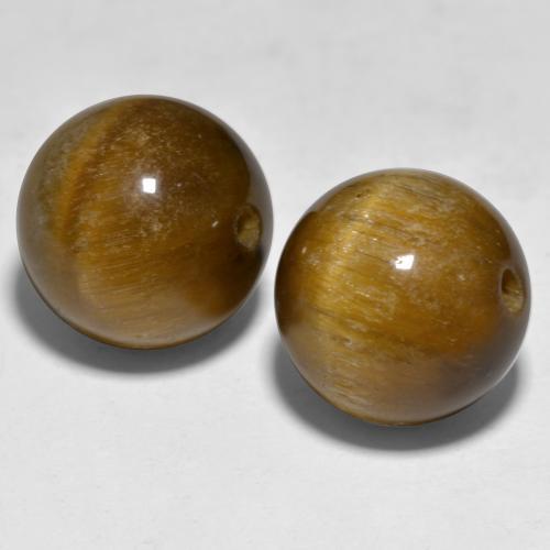Gemas de tiger's eye marrón natural de 24,29 ct, esfera / bola, opaco